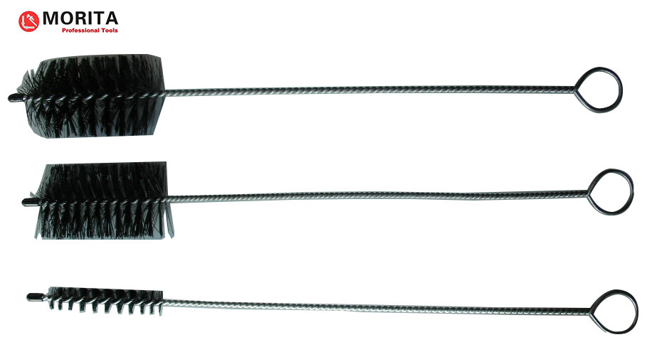 Rauchreinigungsbürste 3 Stück 400 mm Stahl und Nylon Rund Ø52 mm Rund Ø15 mm Flach 52*30 mm Silber Sanitärwerkzeuge