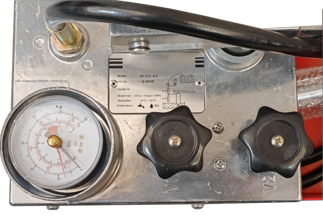 Hydraulische Testpumpe 5Mpa 12L Rohrleitungswerkzeuge Messing und Stahl und Alloy Druckwasserleitung und Leckageprüfung